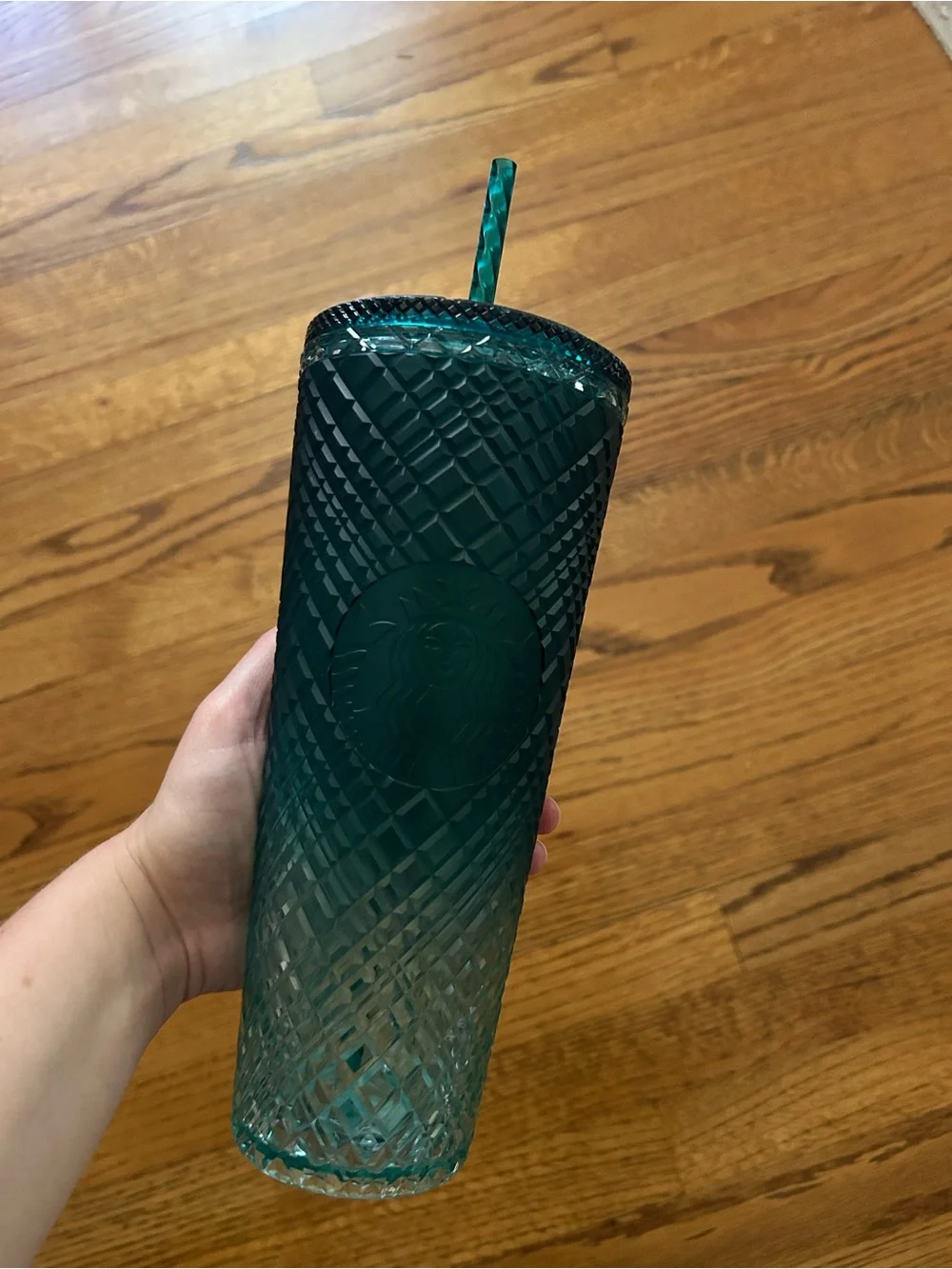 STARBUCKS Sparkling Sea Glass Cold Cup with Straw